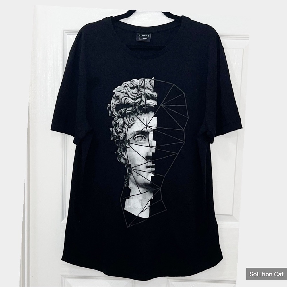 Inimigo Status of David Black T-Shirt Mens 100% Cotton Size X-Large